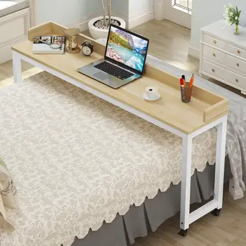 

Overbed Table with Wheels Queen Size Mobile Pub Table Counter Height Dining Desk Computer Desk