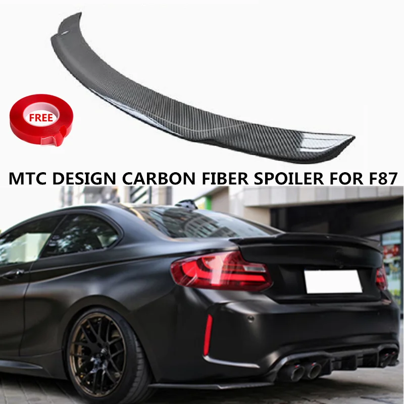

Bat-Styling MTC Design 3K Carbon Fiber Spoiler For BMW F87 M2 Coupe 2DR Tuning Parts Rear Trunk Splitter 2015 2016 2017 2018