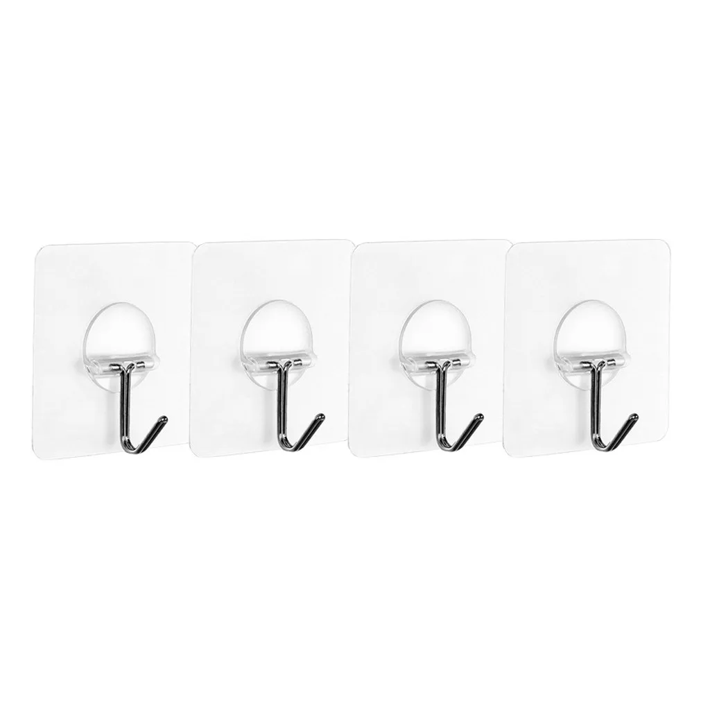 

4pc Strong Transparent Self Adhesive Door Wall Hangers Suction Cup Sucker Wall Hooks Hanger For Kitchen Bathroom Accessories Hot