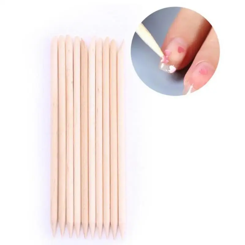 100pcs/pack Nail Art Wood Sticks Manicure Pen Cuticle Pusher Remover