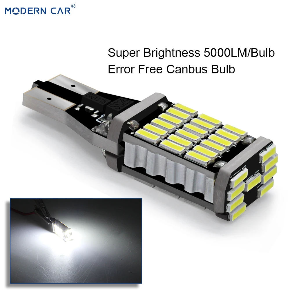 Современный автомобильный светодиодный светильник T15 T10 45 4014 45SMD T16 без ошибок Canbus