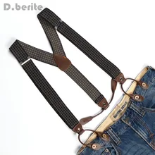 Мужские Регулируемые подтяжки на пуговицах Эластичные подтяжки унисекс полосатые клетчатые подтяжки с цветочным принтом Ширина 3,5 см BD766