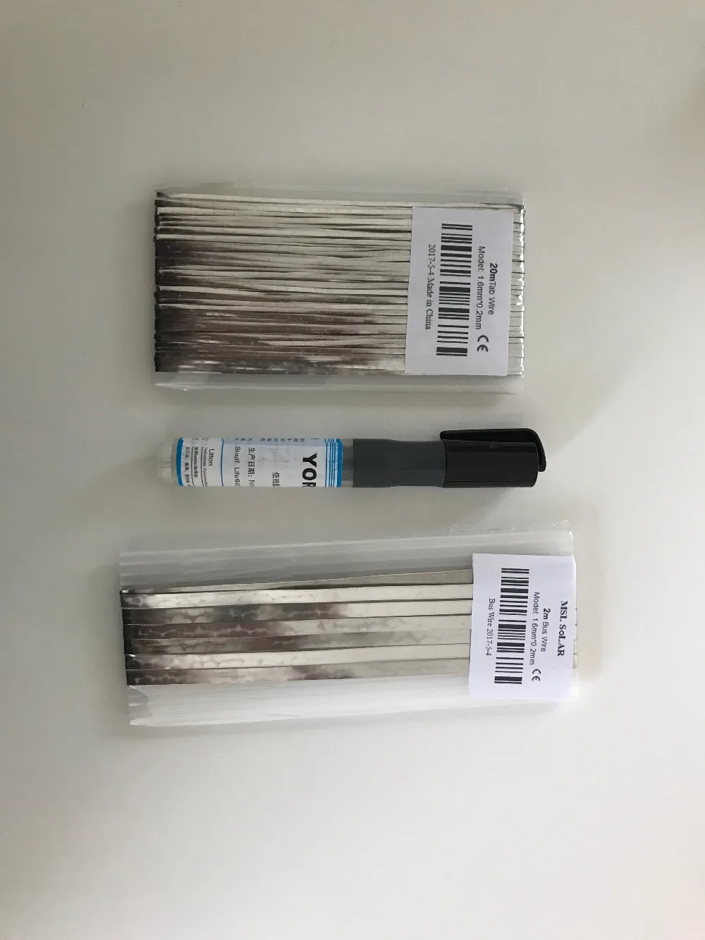 Solar Cell Tabbing Wire Solar cell tabbing wire 20m 1.6*0.2mm + bus wire 2m 5*0.2 + Kester 951 Flux pen. solar panel diy. Oxgen free copper