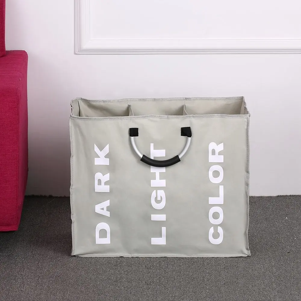 Складной 3-х секционный Прачечная сумка складная корзина для грязного белья прочная оксфордская ткань корзина для белья одежда аппарат для сортировки и сумка для хранения