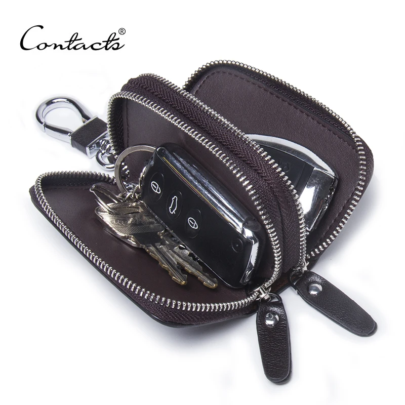 CONTACT S Genuine Leather Car font b Key b font font b Wallets b font Fashion