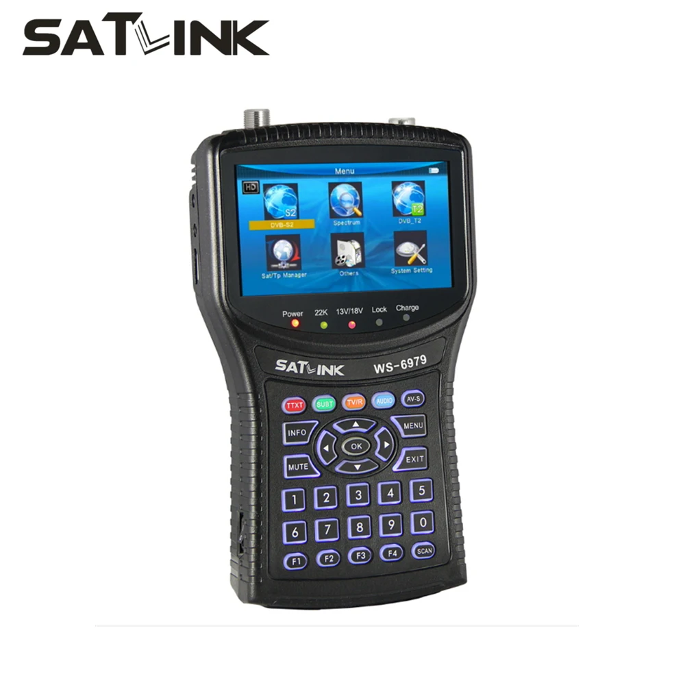 

SATLINK WS-6979 DVB-S2 & DVB-T2 combo satellite finder spectrum analyzer satfinder meter 4.3 inch LCD WS6979