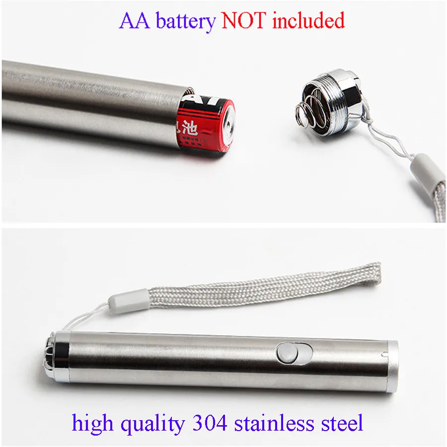Multifunction 304 Stainless Steel Red Dot Laser Pointer Mini LED Flashlight Moon Light Lamp 2 in 1 Lazer Sight Laser Point Pen (6)