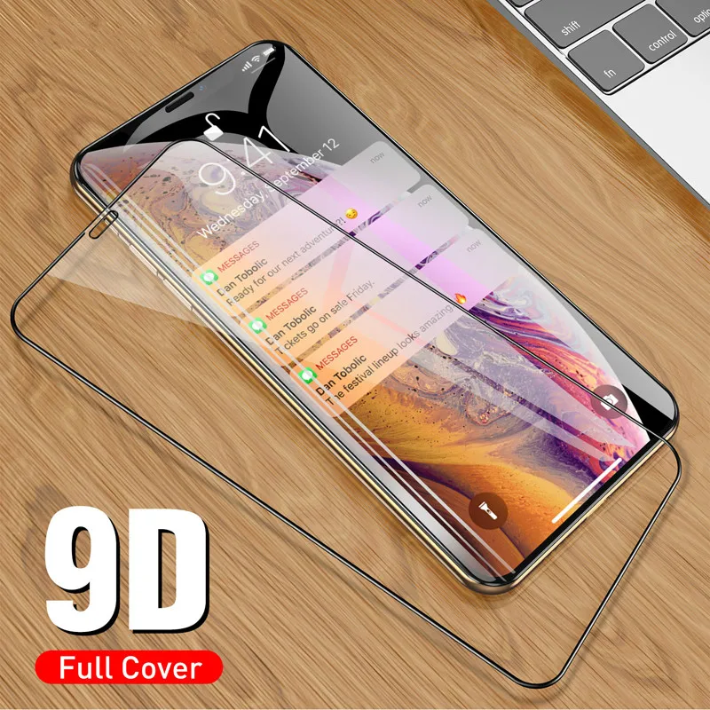 

HereCase 9D Protective Glass On For iPhone 7 8 6 6s Plus Screen Protector Full Coverage Tempered Glass For iPhone X XS XR XS Max