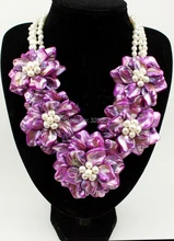 Beautiful Freshwater Pearl Shell Necklace/Earring Set