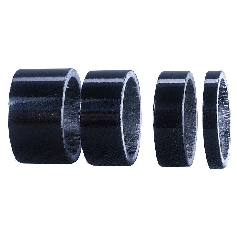 4Pcs/Set 5mm 10mm 15mm 20mm Bike Bicycle Headset Black Glossy Carbon
