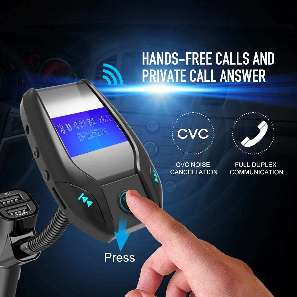 Nulaxy Автомобильный MP3 плеер Bluetooth FM модулятор комплект с ЖК дисплей Дисплей