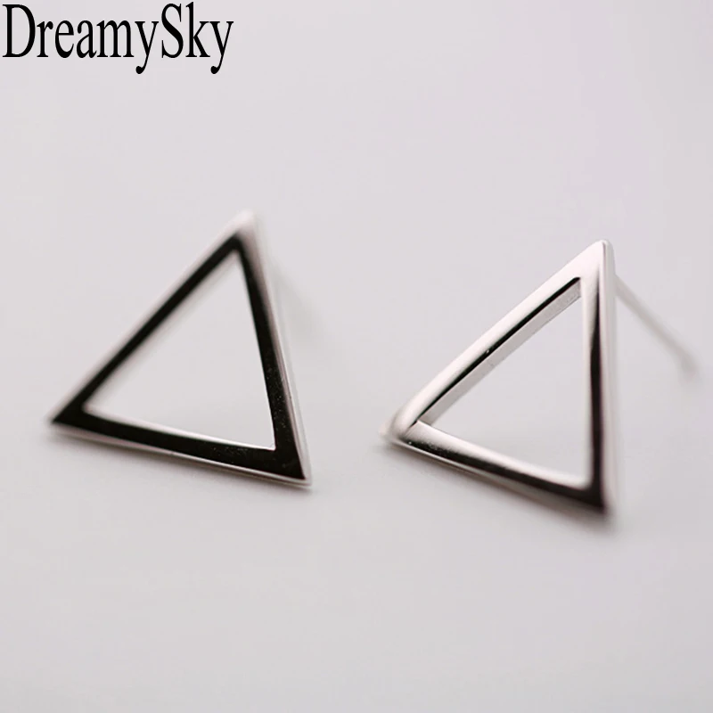 

DreamySky 2018 New Design 925 Sterling Silver Hollow Triangle Earrings For Women Fashion Jewelry Free Shipping Brincos