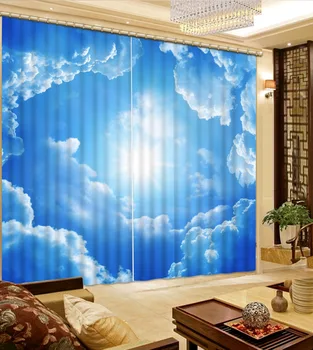 

blue curains 3D Printing Curtains Visual Enjoyment Lifelike HD 3D Curtains Bedroom Living Room Sunshade Window 3d Curtain