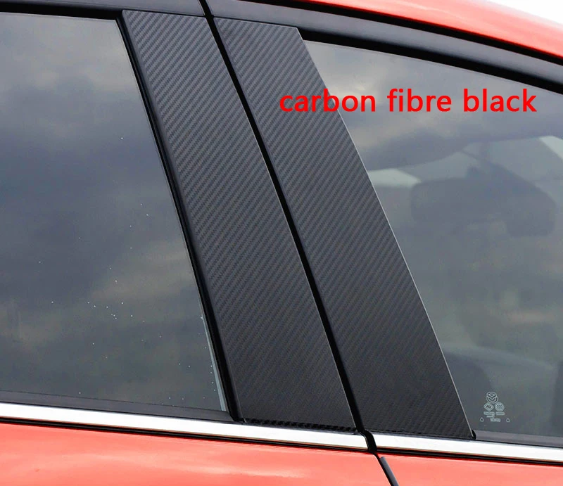 10 шт. для Mazda 3 Axela- Центральная колонна наклейка из углеродного волокна декоративная наклейка - Название цвета: carbon fibre black