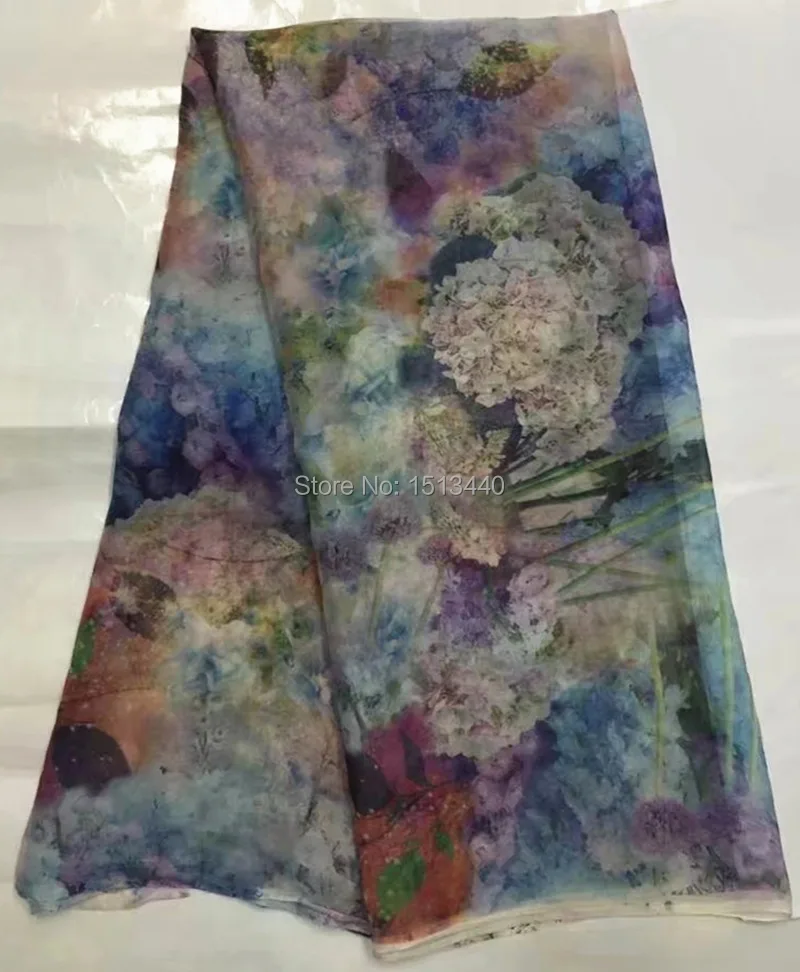 (4.5meters/lot) NSL764-6 elegant silk fabric for lady dress digital prints crinkle crepe chiffon 6mm | Дом и сад