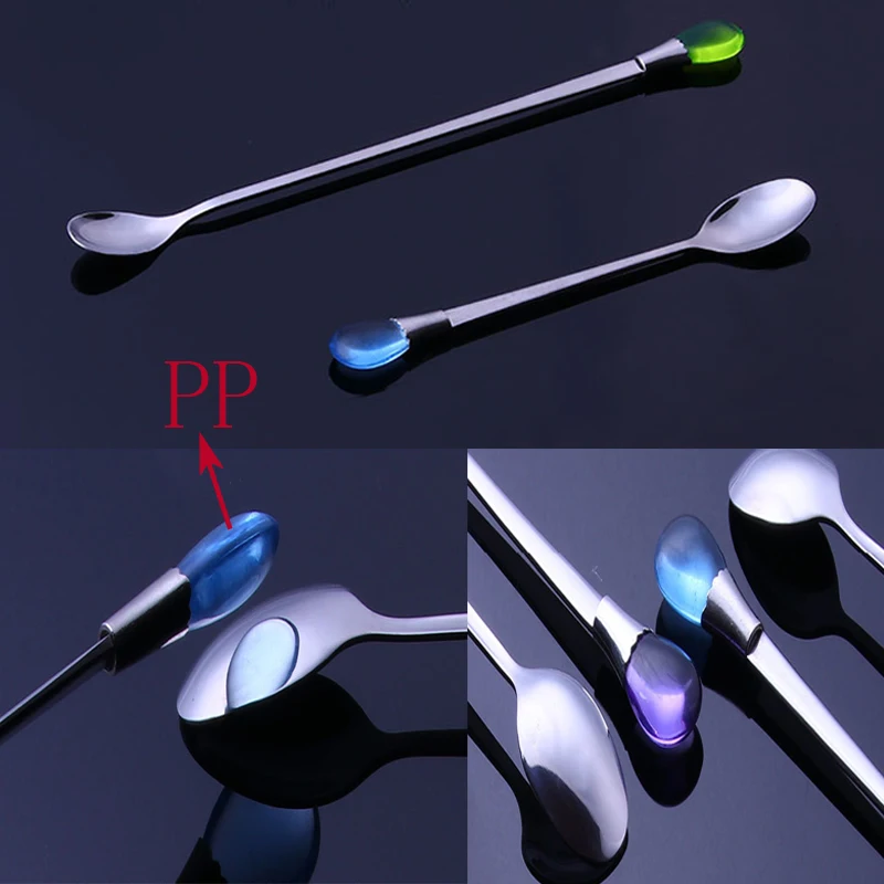 Creative Ice Cream Spoon, Stainless Steel, Long-Handled, Cake, Coffee Scoop, 4 Pcs