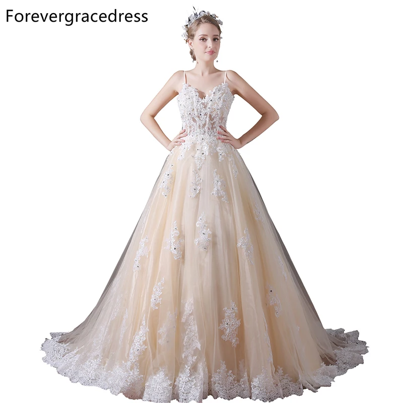 Forevergracedress Gorgeous Spaghetti Straps Prom Dress A Line Lace Long Homecoming Evening Party Gown Plus Size Custom Made