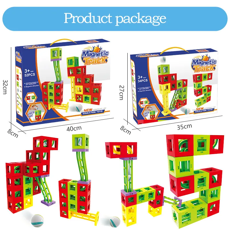 34 шт. 52 шт. строительные магнитные шарики игрушки для детей строительные пластиковые трубы блоки трек игрушки для детей рождественские подарки