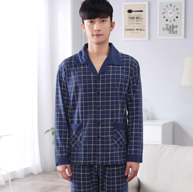 Cotton Yukata Chinese Kimono Men Pajamas Sleepwear Mens Cotton Pajamas