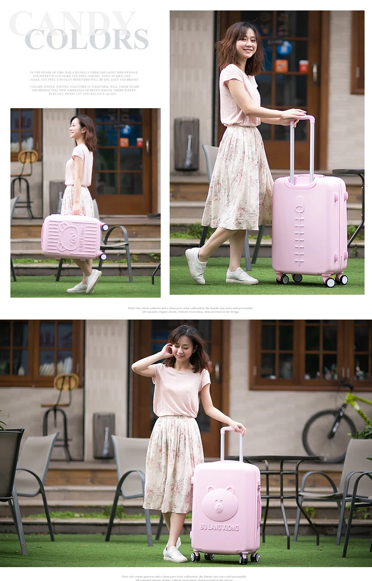 GraspDream 20"24" carry-on Suitcase with wheels Girl and kids pink luggage bag travel bag trolley case bags children's suitcases