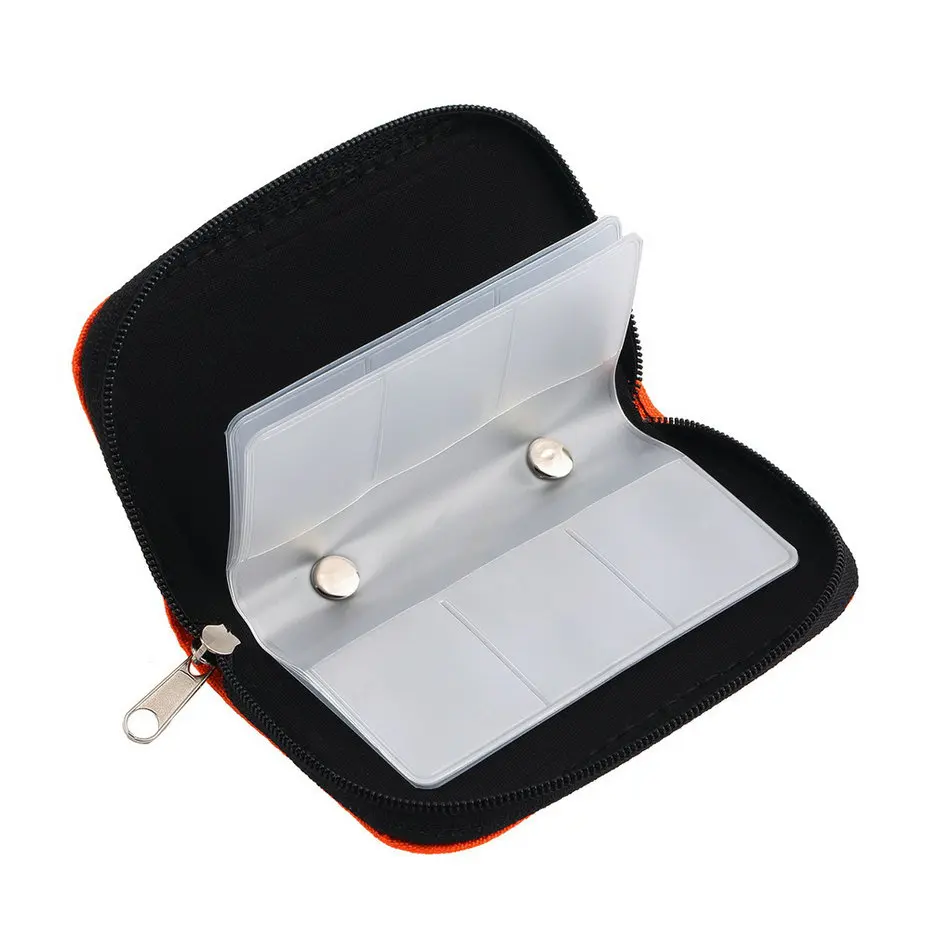 

Orange SD SDHC MMC CF Micro SD Memory Card Storage Carrying Pouch card Holder Case Wallet High Quality