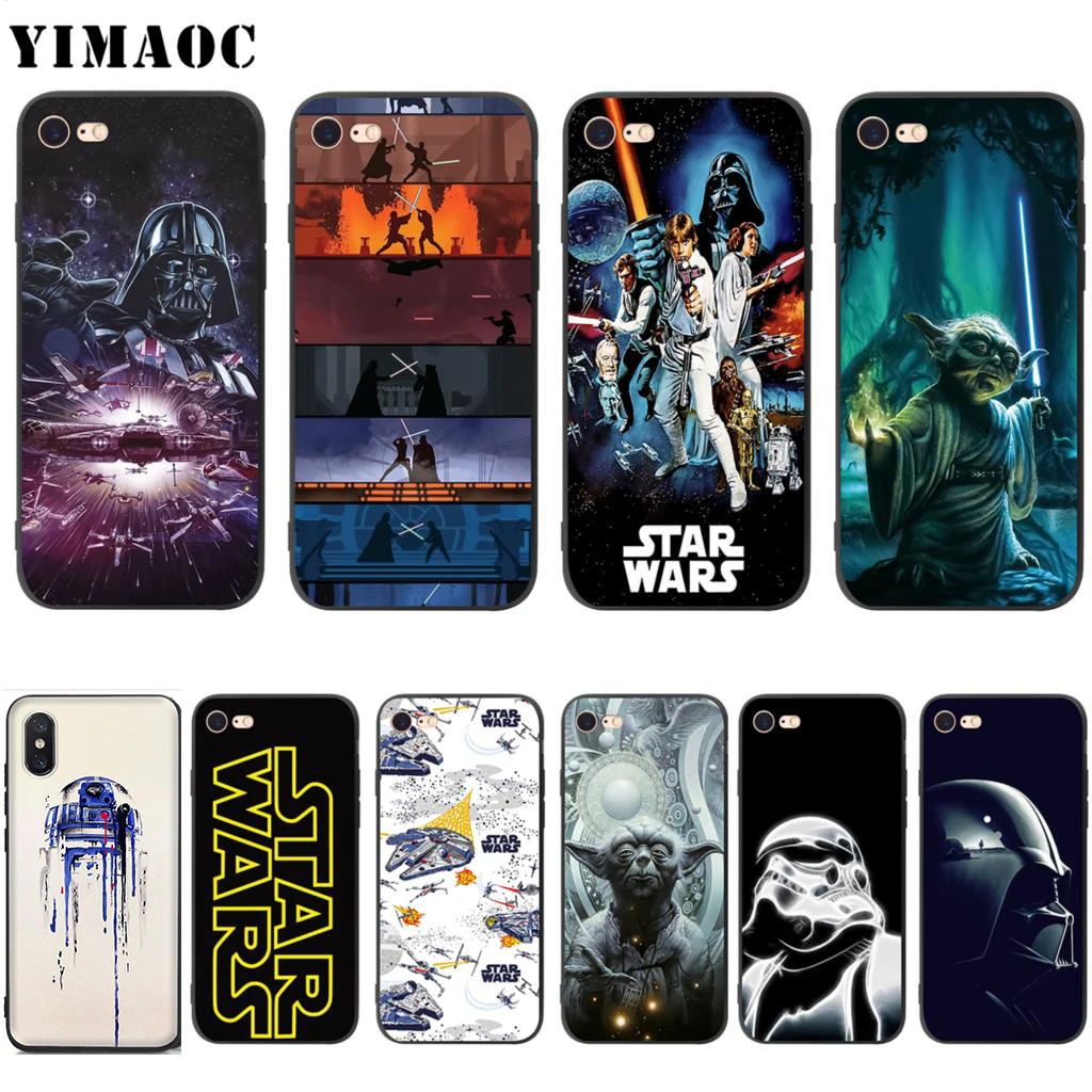 

YIMAOC Star Wars Darth Vader Yoda The Force Awakens Soft Silicone Case for iPhone XS Max XR X 8 7 6 6S Plus 5 5s se