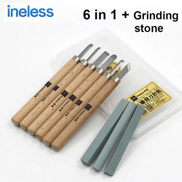 4 Scalpelli Per Intaglio Legno - Set Coltelli Per Timbri Gomma, Ideale Per Principianti