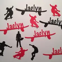 Пользовательские имя скейтборд baby shower День рождения Confettis пол раскрывает стол Декор скрапбукинга scaters Вечерние Декорации