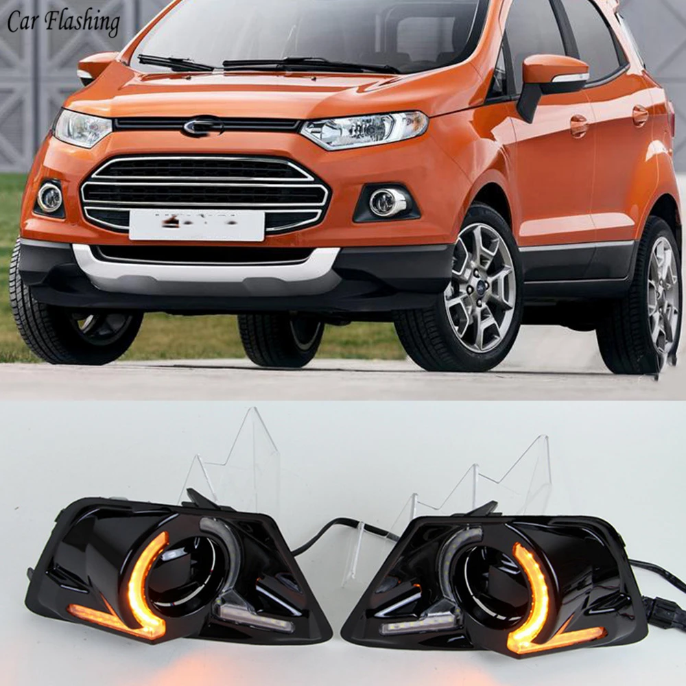 

Car Flashing 1Set For Ford Ecosport 2013 2014 2015 2016 LED DRL Daytime Running Light Daylight Waterproof Signal Styling light