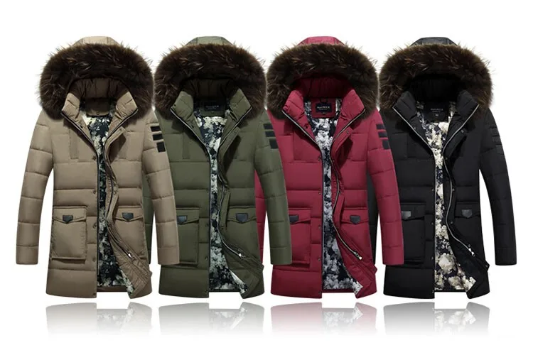 Aolamegs Mens Winter Down Jacket Medium-Long Thick Warm Hooded Fur Collar Winter Overcoats 2016 Outdoors Windproof Parka Hombre (2)