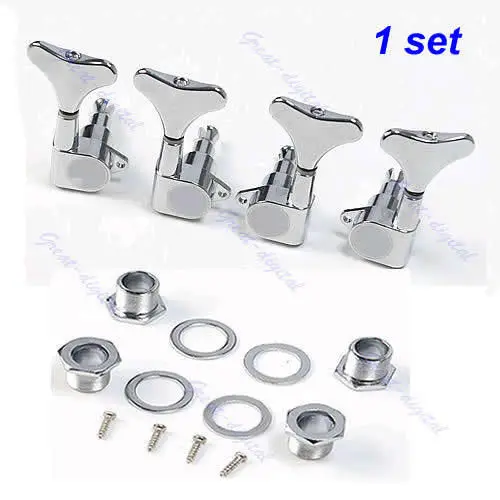 

New Chrome Guitar Sealed Tuners Tuning Pegs Machine Heads 2R2L For 4 String Bass