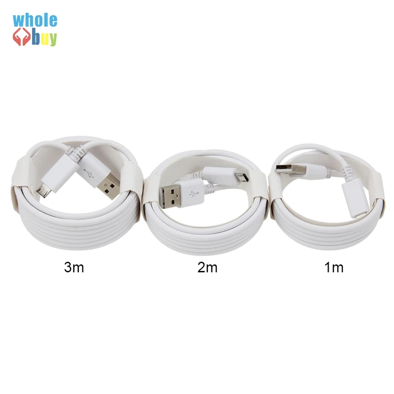 1M 2M 3M 빠른 충전 데이터 동기화 케이블 안드로이드 휴대 전화 삼성 갤럭시 S4 HTC 10  C3 에 대 한 500 마이크로 USB 케이블 흰색