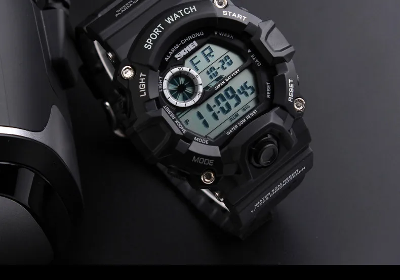 Часы мужские S-SHOCK Мужские спортивные часы роскошного бренда SKMEI. Камуфляжные военные часы, цифровой светодиодный дисплей. Влагозащищенные. часы мужские наручные