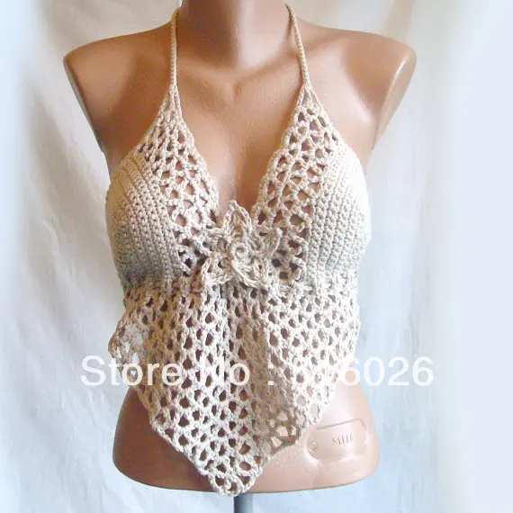 Crochet Bikini Top Swimwear String Halter Top Open Back Beach Unique Crochet Bikini Top Pattern Crochet Bikini Top Swimwear String Halter Top Open Back Beach Unique Crochet Bikini Top Pattern
