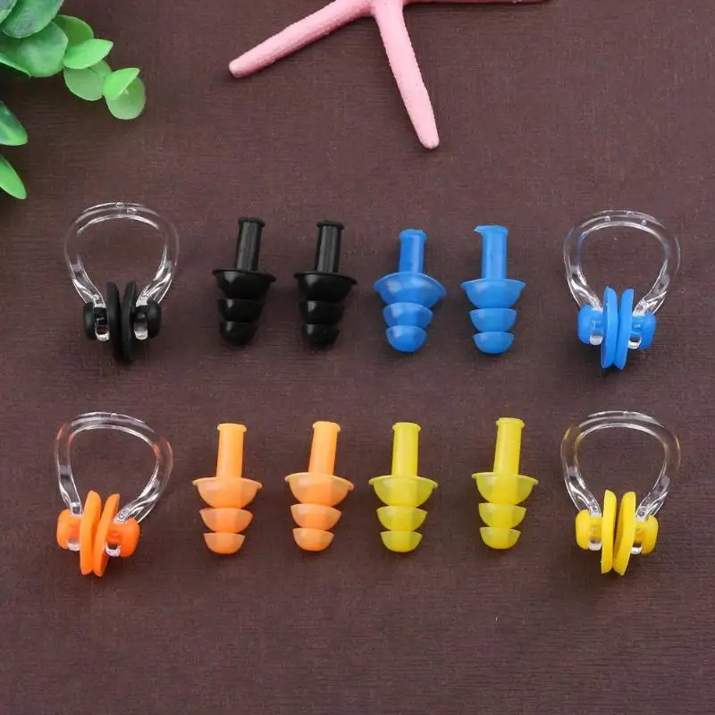 Swimming Earplug Nose Clip Watertight Set Kit Sports Fitness Swimming Pool Accessories Nasal Splint Ear Plugs