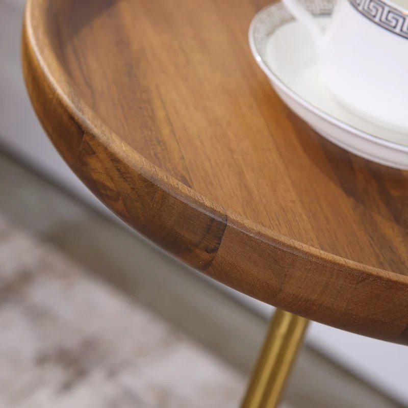 الشمال الجانب الصلبة الخشب صينية المطاوع الحديد شخصية الإبداعية شقة صغيرة غرفة المعيشة أريكة طاولة جانبية الزاوية الجدول