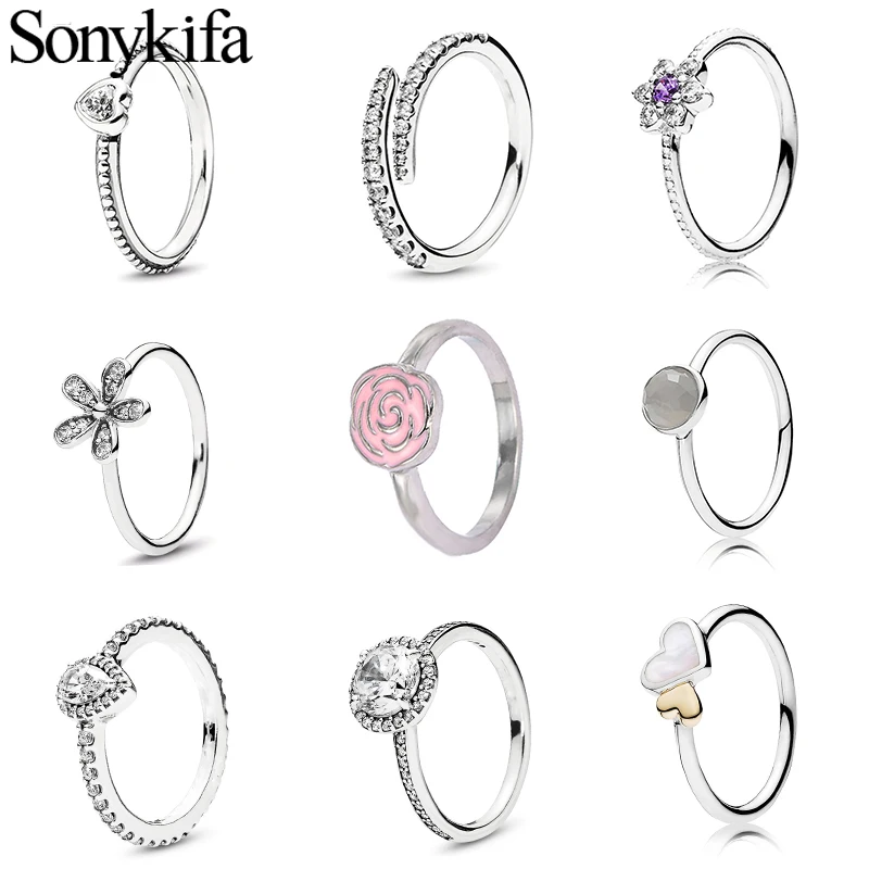 

Sonykifa Personality Shining Star Ring Ladies Girl Shiny Zircon Pandoro Ring High Jewelry Birect Delivery