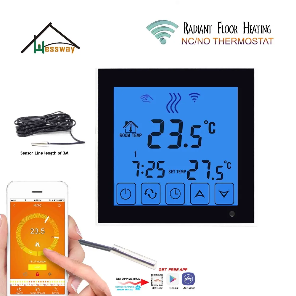 Wifi сенсорный Термостат Программируемый Регулятор температуры для нагрева воды/радиатора клапан/радиатор на смартфоне Android ISO