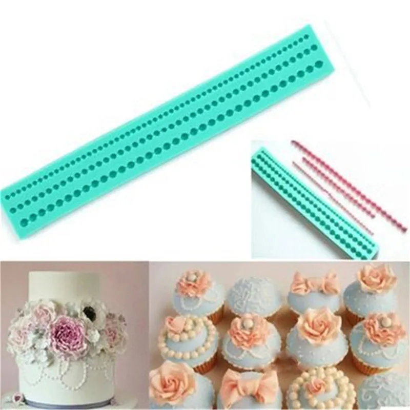 

Pearls Strip Chocolate Mold Decorating Tool Fondant Silicone Molds for Cake Decorating Baking Tools Kitchen Accessories