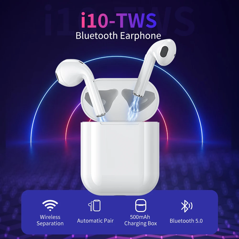 RAXFLY i9S i10 TWS беспроводные Bluetooth наушники с зарядной коробкой в ухо стерео