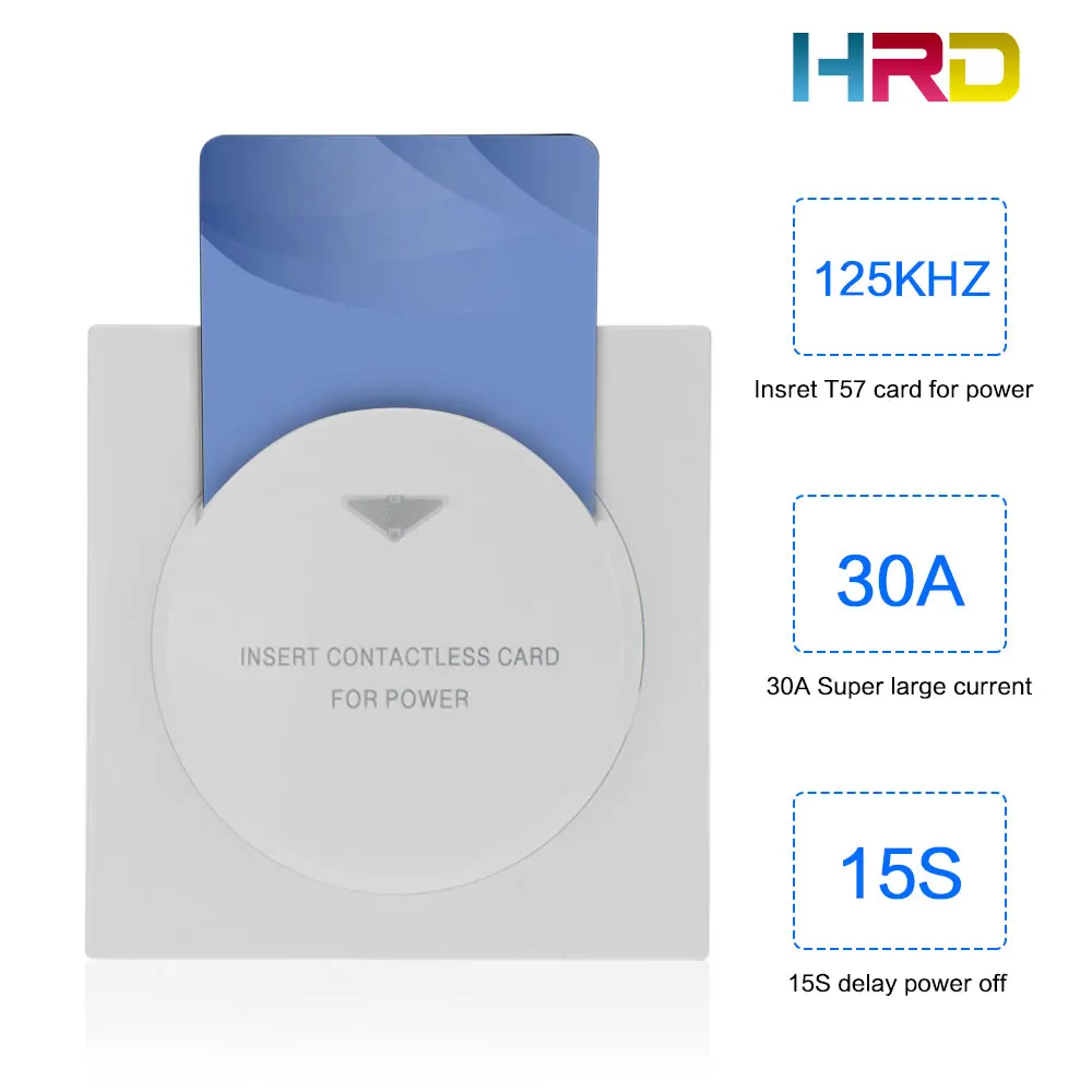 Прямая с фабрики бренд HiRead 125 кГц T57 T5567 RFID настенная вставка гостиничная комната карта ключ энергосберегающий круглый белый переключатель