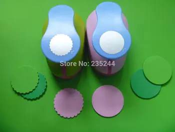 

Free Shipping 2 inch Wave Circle and Circle craft punch set Punch Craft Scrapbooking school Paper Puncher eva hole punch 2PCS
