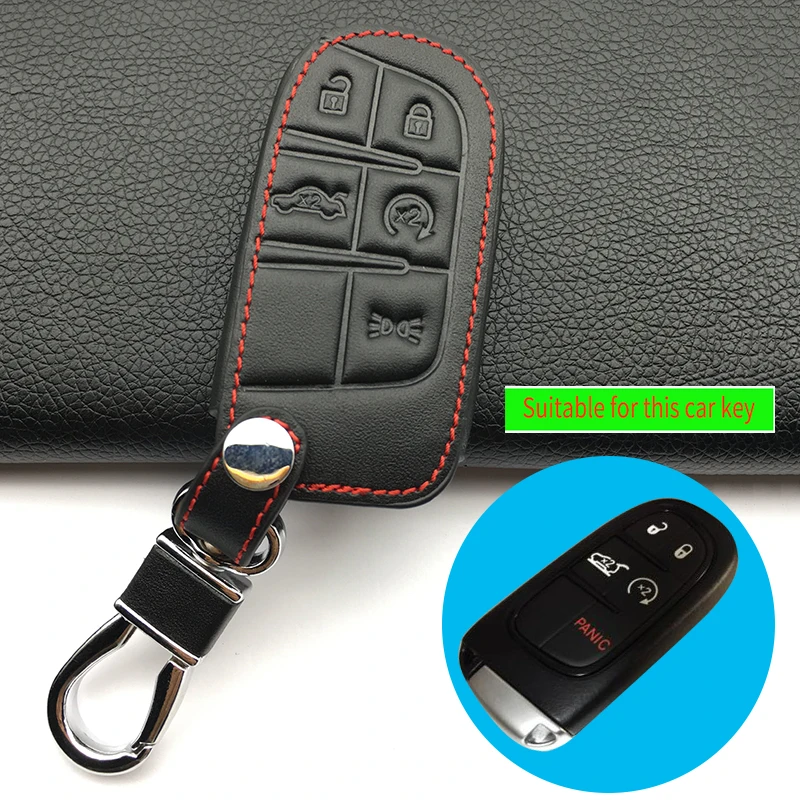 4 кнопки из натуральной кожи Автомобильный ключ крышка для Fiat/для Jeep Renegade Grand Cherokee Chrysler 300C freeont авто