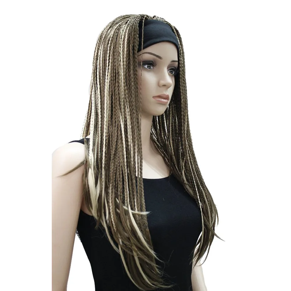 StrongBeauty африканская плетеная коробка косы парик оголовье парики длинные темно-коричневые/черные дреды волосы Синтетические Полные парики