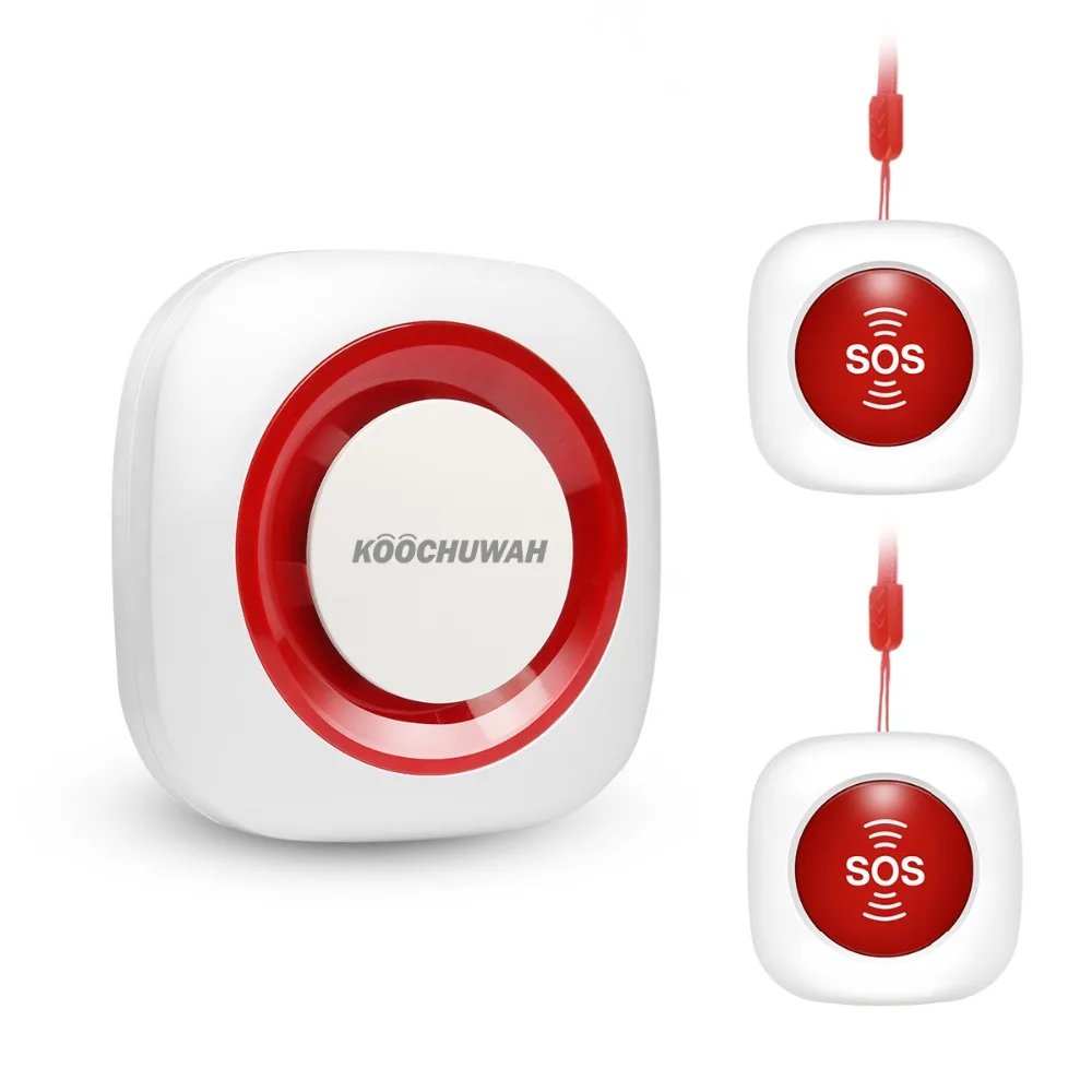 

KOOCHUWAH Wireless Panic Button Emergency Calling System Alarm Dialer SMS SOS Button for Elderly Sound Flash Alert KOE-2000G
