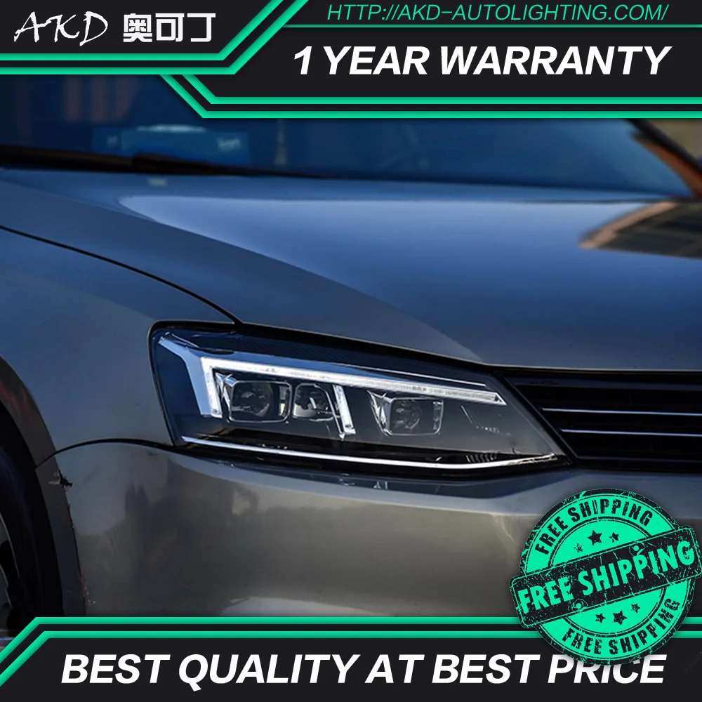 AKD тюнинг автомобильных фар для VW Jetta MK6 R8 Тип светодиодные фары DRL ходовые огни Bi
