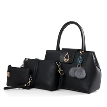 3 Unids/set Vintage Bolsos Mujeres Messenger Bags Mujer Bolso Bolsas de Hombro Sólido Oficina de Señora Casual 2017 Nueva Top-Bolso de la manija