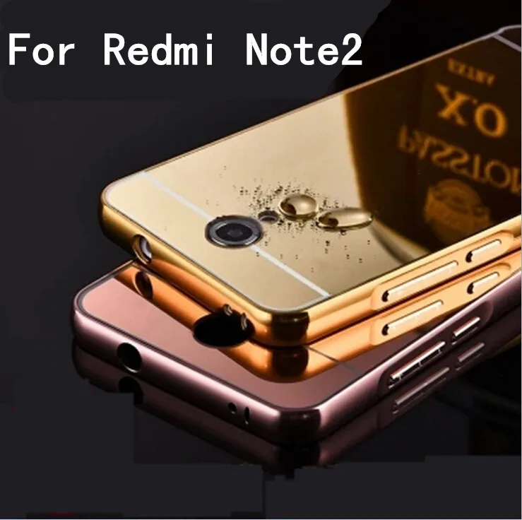 Для Xiaomi Redmi Note 2 Hongmi Note2, Золотая рамка, зеркальная задняя панель, роскошный чехол, бренд, чехол для телефона