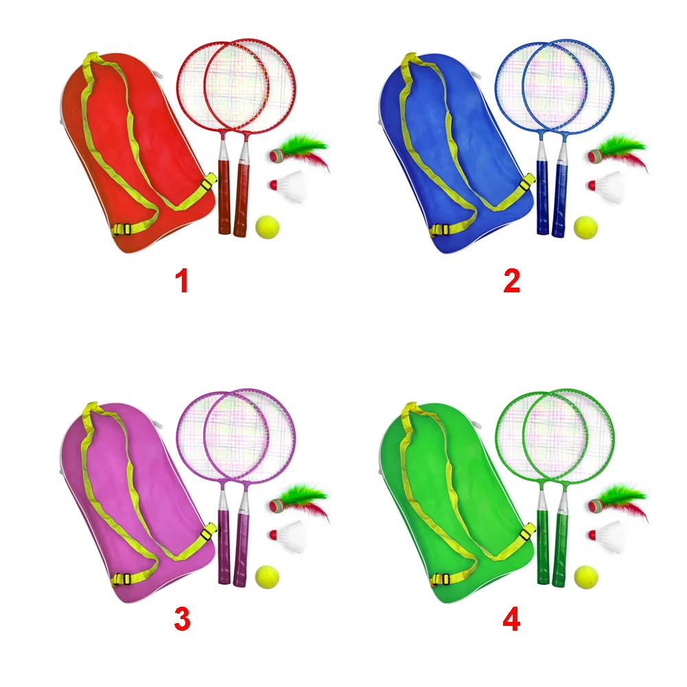 1 комплект уличных игр с Волан детский спортивный развивающий для ракеток для бадминтона и тенниса, комплект детской ракетки для бадминтона с рюкзаком