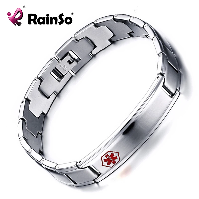 

Men's Medical Alert Bracelets for Warning High Quality Stainless Steel Bangles & Bracelets Jewelry